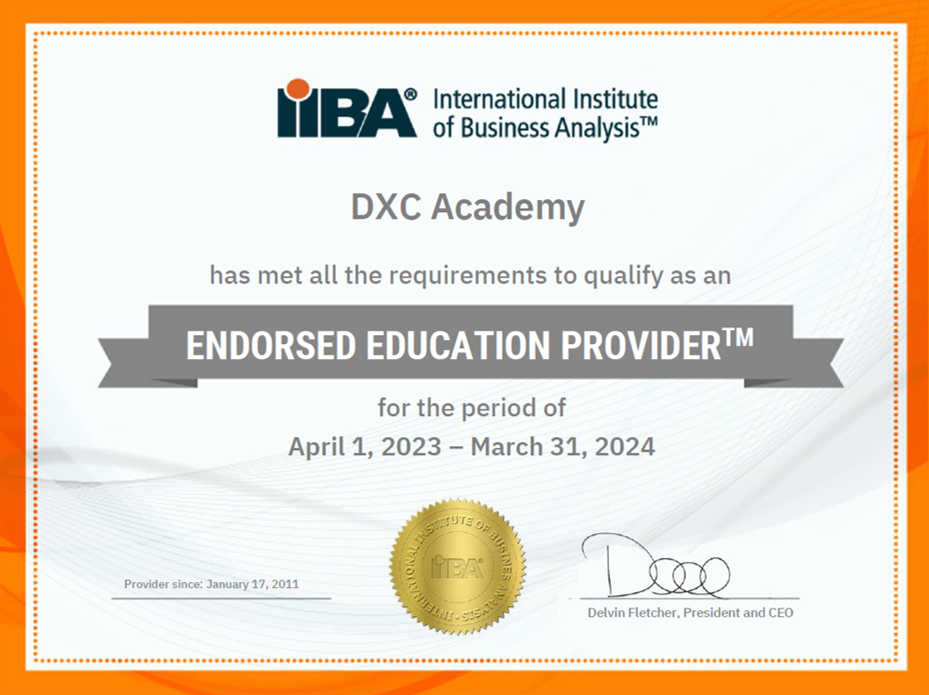 DXC Academy - IIBA Endorsed Education Provider